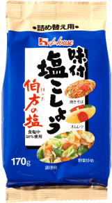 写真：味付塩こしょう伯方の塩使用詰め替え用