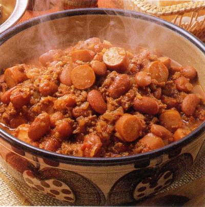 写真：金時豆とひき肉の煮込み