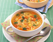 写真：野菜とスパゲッティのイタリア風スープ