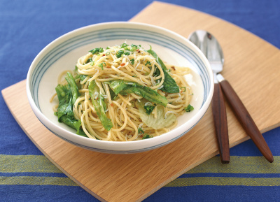 写真：ハーブ風味　しらすとレタスのパスタ