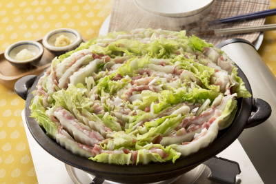 写真：豚ばら肉と白菜の重ね鍋