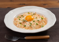 写真：そうめんで作るワサボナーラ