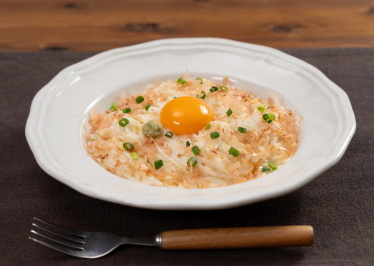 写真：そうめんで作るワサボナーラ