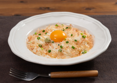 写真：そうめんで作るワサボナーラ