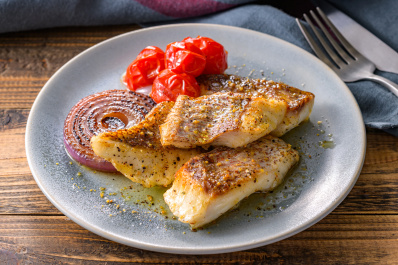 写真：白身魚のソテー　レモン＆マスタード風味