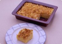 写真:パスタ入りカスタードケーキ