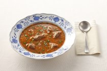 写真:グルジア風(ジョージア風)牛肉の赤いスープ